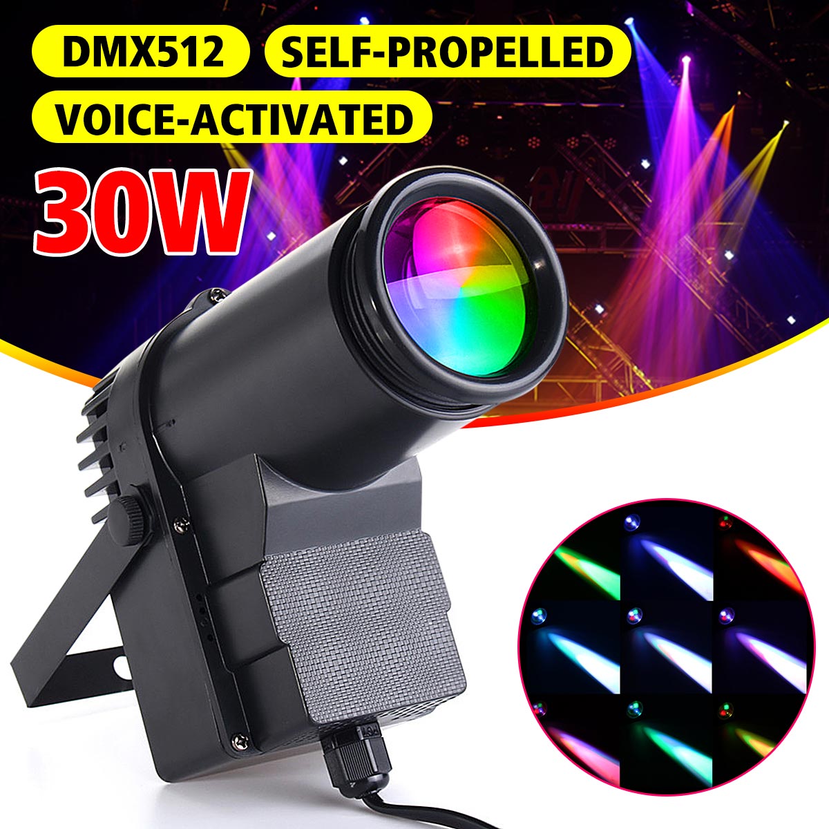 30W RGBW LED DMX512   Pinspot  Ʈ ..